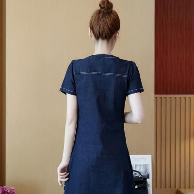 ĐẦM JEAN BIG SIZE CỔ TRỤ DÁNG CHỮ A - NJ993